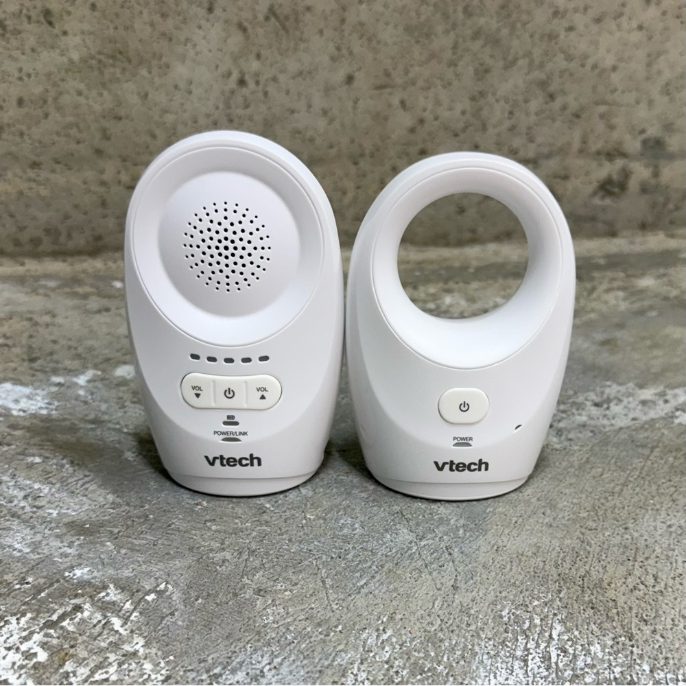 VTech DM1111 Audio Baby Monitor 2 Unit Set Tested Working White